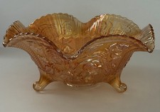 Antique Imperial Glass “Lustre Rose” Marigold Carnival Glass Bowl Mfg 1912-1920 picture