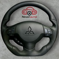 Custom Black Leather Steering Wheel for Mitsubishi Lancer (2008–2017) picture