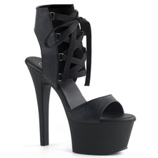 FINAL SALE PLEASER Black Platform Lace Up Ankle High 6