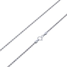 10K White Gold 1.5mm-7mm Diamond Cut Rope Chain Necklace Mens Womens 16