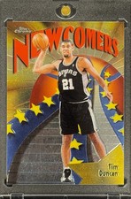 TIM DUNCAN RARE 1999 CHROME GOLD STARS NEWCOMERS TOPPS INVESTMENT CARD MINT picture