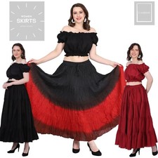 12 to 25 Yard Women's 4 Tiered Gypsy /Belly Dance /Flamenco Mix Color Skirts picture