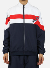 Fila Slade Track Jacket Men Logo Spell Out Red White Blue USA Windbreaker L picture