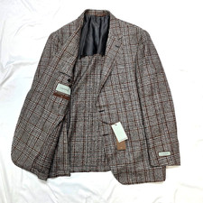 $2403 CANALI KEI Check Wool BABY ALPACA Blend Sport Jacket Men 48 R EU 58 Brown picture