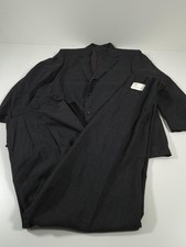 VTG Torelli Suit Mens 48 Long Gray Wool Stripe 2 Piece 44x36 Dominican Republic picture