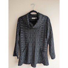Habitat Clothes to Live In Women S Black Gray Cowl Neck Long Sleeve Top Crinkle picture