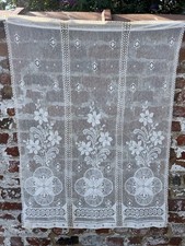 Antique c1930s Arts & Crafts Cream Cotton Scottish lace panel sample 34”/45” picture