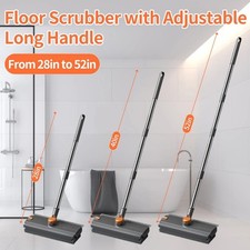 3-in-1 Long Handle Floor Scrub Brush Squeegee Tile Shower Deck Cleaner picture