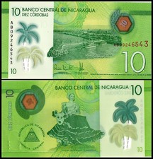 Nicaragua 10 Cordobas, 2022, P-209a.3, UNC, Polymer picture