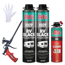 Akfix Black Foam Sealant Pond Waterfall Expanding Foam UV Resistant 24 oz 2 Pack picture