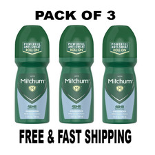 Mitchum Men Powerful Antiperspirant Deodorant Roll-On, Unscented, 3.4 PACK OF 3 picture