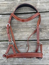 Padded brown leather Western horse training side pull picture