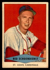 1954 RED HEART RED SCHOENDIENST CARDINALS VG 567451 (KYCARDS) picture
