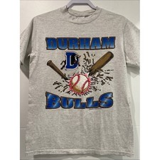 Vintage 1993 Durham Bulls Baseball Graphic Tee Swingster Gray Mens Medium USA picture
