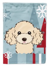 Caroline's Treasures BB1754CHF Winter Holiday Buff Poodle House Flag Large picture