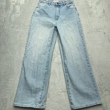 Rollas Heidi Women Size 28 High Rise Loose Straight Light Wash Denim Jeans picture