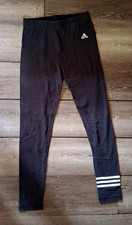 Vintage Adidas 3 Stripe Black Leggings Medium Rare M picture