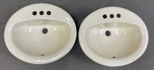 Two of Drop-In Bathroom Oval Sink in Bone color NEW picture