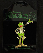 Vintage 1994 Muppets Tuxedo Kermit The Frog Enamel Pin Starline Jim Henson MOC picture