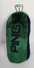 Vintage Ping Karsten Golf Club Headcover Plush Fuzzy Head Cover Green Blue # 1 picture