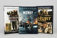 War Movie Bundle (FACTORY SEALED) Hacksaw Ridge, Midway, Hurt Locker DVDs picture