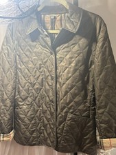 Burberry Women's Brown Quilted Button Front Short Jacket  -Size  Large picture