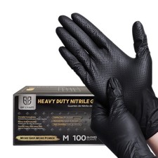 GP Craft Black Nitrile Gloves Diamond Grip 8Mil Disposable Latex Free 1000/Case picture