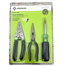 Greenlee 0159-LBFC 3pc Basic Wiring Kit Wire Stripper Pliers Screwdriver picture