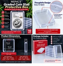 10 PCS NGC Graded Coin Slab Protective  Cases Clear     Storage Holder Scratch picture