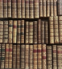*ONE* 18th Century 1700s Antique French Leather Bound Book picture