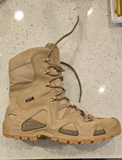 Brand NEW LOWA Beige Leather GORE-TEX Combat Boots Rubber Sole Men's US 9.5 M picture