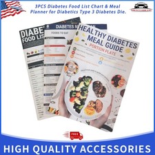 3pcs/set Diabetes Food List Healthy Meal Guide Glucose Food Chart Plan Handbook picture