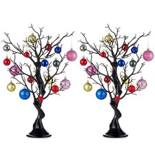 Sziqiqi Black Artificial Tree Table Centerpiece Small Fake Trees 2Pcs picture