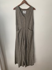 VTG Flax  JEANNE ENGELHART 100% Linen MOSSY TWEED JOYRIDE Jumper Sz S Lagenlook picture