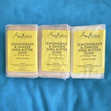 SheaMoisture Lemongrass Ginger Shea Butter Soap Orange Peel 3 Pack 8oz Purifying picture