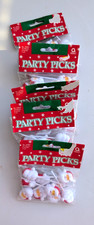 Vintage Amscan Santa Party Picks Lot 5 Packs 50 Christmas Cupcake Toppers 3 Inch picture