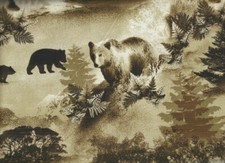 Lodge Life  bear scenic Benartex wildlife fabric picture