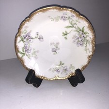 Set of 6  CH Field Havilland Limoges France Bread & Butter Plates White/Lavender picture