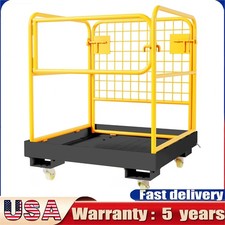 Forklift Safety Cage Heavy Duty Foldable 1200 Lbs,Forklift Work Platform W/Chain picture