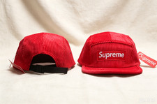 Supreme Men's Red Adjustable Strapback Corduroy Camp Cap Casual picture
