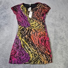 Diane von Furstenberg Womens 4 Miranda Ruffles Silk Mini Dress Multi D8828469N9 picture