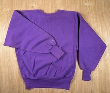 Vintage 90s Champion Reverse Weave Sweatshirt medium purple ribbed panels usa picture