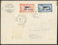 France Stamps # C1-2 Tied To Cover Scott Value $800.00 picture