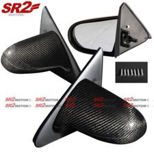 For 92-95 Honda Civic 2/3DR EG Spoon Style Carbon Fiber Manual Side Mirror picture