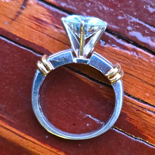 14k Multi-Tone Gold Round Gold AndWhite Diamond Prong Engagement Ring Size 5 3k picture