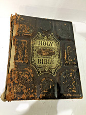Antique Holy Bible W/Old & New Testament & Books Called Apocrypha C1879 picture