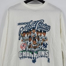 Vintage 2000 World Series Youth New York Yankees Puma Long Sleeve T Shirt XL picture
