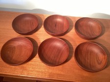 Frantz V Lyngby Set of 6 1950’s Teak Bowls. Beautifully Grained Old Growth Teak picture