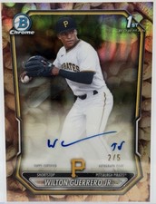 2026 Topps Bowman Chrome Wilton Guerrero Jr. Peanuts Refractor Auto /5 Pirates picture