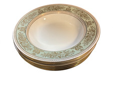 Six Wedgwood Gold Columbia Sage Green 8